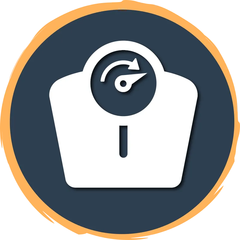 Un pèse-personne dont l’aiguille avance vers la droite.