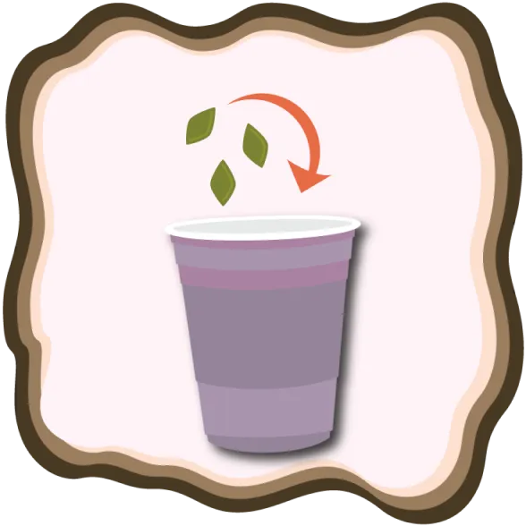 Trois graines tombant dans un verre.