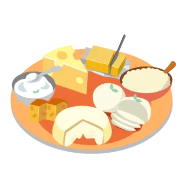 Un plateau de différents fromages à différents types de pâte.