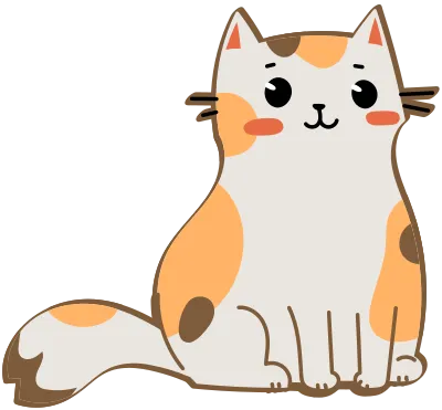 Un chat blanc aux taches rousses et brunes.