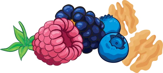 Des baies et des noix.