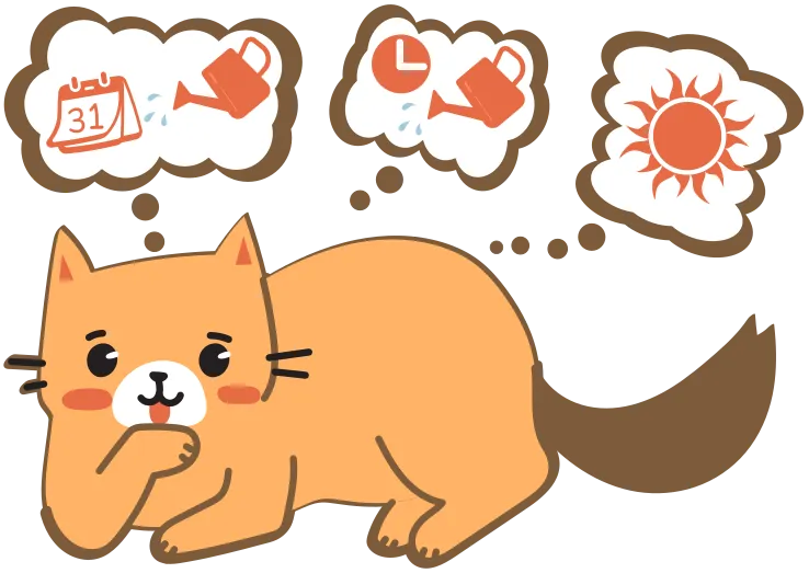 En se léchant une patte, un chat roux pense à trois choses : journées d’arrosage, heures d’arrosage, soleil.