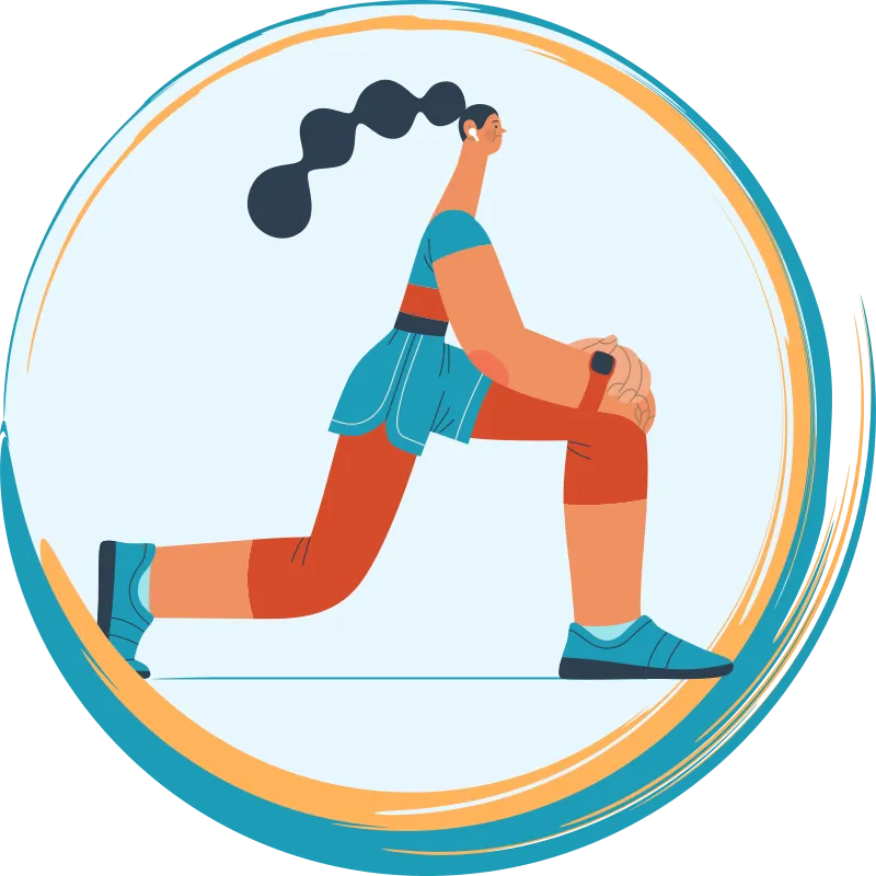 Une fille portant une tenue de sport et une montre intelligente faisant des squats.