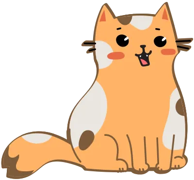 Un chat roux aux taches blanches et brunes.